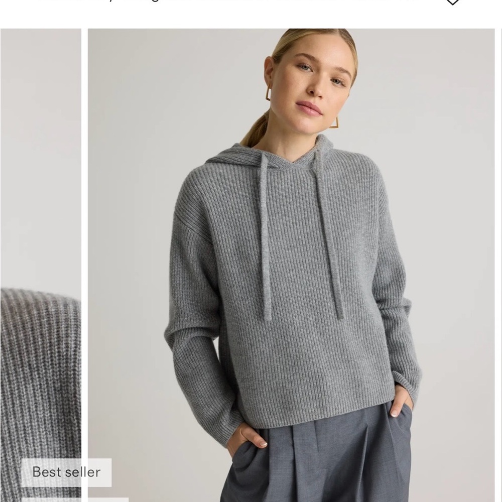 Quince Mongolian Cashmere Fisherman Pullover Hoodie - Picture 4 of 4
